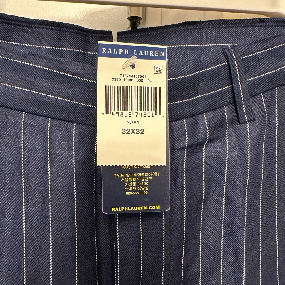 Ralph Lauren Navy and White Striped Trousers